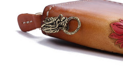 Handmade Leather Ganesha Mens Chain Biker Wallet Cool Leather Wallet With Chain Wallets for Men