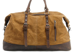 Mens Waxed Large Canvas Weekender Bag Canvas Travel Bag Canvas Overnight Bag for Men - iwalletsmen