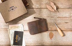 Leather Mens Card Holders Slim Front Pocket Wallet Coin Wallet for Men - iwalletsmen