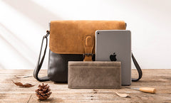 Handmade Cool Leather Mens Small Messengers Bag Shoulder Bags for Men - iwalletsmen