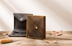 Cool Handmade Leather Mens Small Wallets Bifold Vintage billfold Wallet for Men - iwalletsmen
