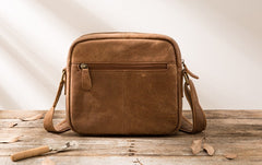 Cool Leather Mens Messenger Bags Small Shoulder Bags  for Men - iwalletsmen