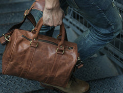 Leather Mens Small Weekender Bags Travel Bag Shoulder Bags for men - iwalletsmen