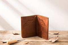 Handmade Leather Mens Small Wallets Bifold Vintage Slim billfold Wallet for Men - iwalletsmen