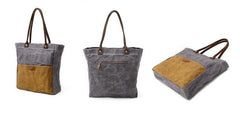 Mens Waxed Canvas Tote Bag Canvas Shopper Bag Canvas Shoulder Bag for Men - iwalletsmen