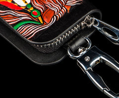 Handmade Leather Biker Mens Cool Car Key Wallet Coin Wallet Pouch Car KeyChain for Men