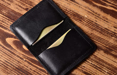 Handmade Leather Mens Cool Wallet Card Slim Wallet Change Coin License Wallet for Men