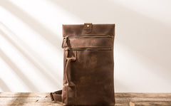 Coffee Leather Mens Cool Sling Bag Sling Shoulder Bags Sling Backpacks for men - iwalletsmen