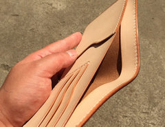 Handmade Leather Mens Cool billfold Leather Wallet Men Small Wallets Bifold for Men