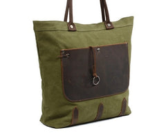Mens Waxed Canvas Large Tote Bag Canvas Handbag Canvas Shoulder Bag for Men - iwalletsmen