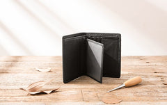 Braided Leather Mens Small Wallets Bifold Slim Front Pocket Wallet for Men - iwalletsmen
