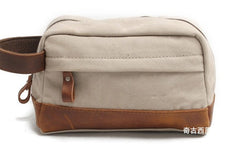 Cool Canvas Leather Mens Zipper Wristlet Bags Vintage Clutch Zipper Bags for Men - iwalletsmen