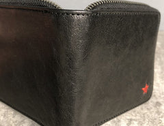 Genuine Leather Mens Cool billfold Leather Wallet Men Small Wallets Bifold for Men
