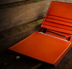 Handmade Leather Mens billfold Wallet Cool Slim Wallet Biker Wallet for Men