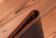 Handmade Mens Leather Small Slim Passport Wallet Vintage Bifold Long Wallet For Men - iwalletsmen