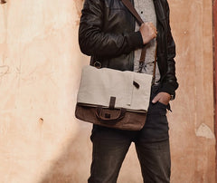 Mens Canvas Cool Side Bag Messenger Bag Canvas Handbag Canvas Tote for Men - iwalletsmen