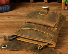 Cool Biker Leather Drop Leg Bag Mens Belt Pouch Waist Bag Shoulder Bag for Men - iwalletsmen