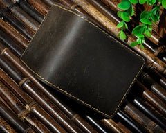 Cool Leather Mens Slim Small Wallet Money Clip Front Pocket Wallet for Men - iwalletsmen