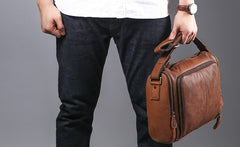 Cool Leather Brown Mens Messenger Bags Vintage Shoulder Bag  for Men - iwalletsmen