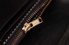 Handmade Leather Chinese Lion Mens Chain Biker Wallet Cool Leather Wallet With Chain Wallets for Men