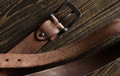 Handmade Leather Mens Leather Men Distress Brown Black Belt for Men Cool Leather Belt