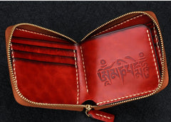 Handmade Leather Mens Chain Biker Wallet Cool Leather Wallet Small Wallets for Men