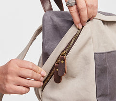 Canvas Gray Mens Cool Backpack Canvas Travel Bag Canvas School Bag for Men - iwalletsmen