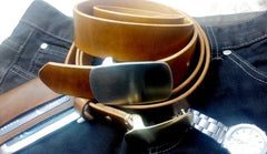 Handmade Vintage Brown Leather Mens Belt Leather Belt for Men - iwalletsmen