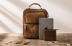 Cool Leather Brown Small Mens Messenger Bag Vintage Shoulder Bag  for Men - iwalletsmen