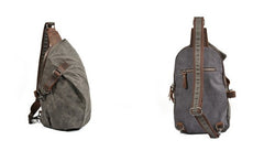 Cool Waxed Canvas Mens Sling Bag Chest Bag One Shoulder Packs for men - iwalletsmen