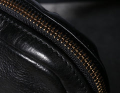 Handmade Genuine Leather Mens Cool Messenger Bag Sling Bag Chest Bag Bike Bag Cycling Bag for men