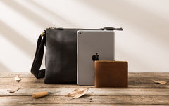 Cool Leather Black Mens Messenger Bags Vintage Shoulder Bags  for Men - iwalletsmen