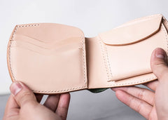 Handmade Vintage Leather Mens Small Wallet Bifold Wallet for Men - iwalletsmen