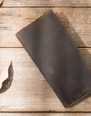 Vintage Slim Cool Mens long Wallet Leather Wallet Bifold Long Wallets for Men - iwalletsmen