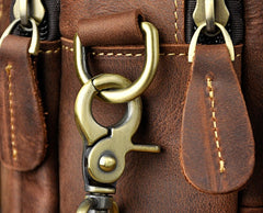 Mens Leather Small Side Bag COURIER BAG Waist Bag Holster Belt Case Belt Pouch for Men - iwalletsmen