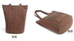 Mens Waxed Canvas Leather Tote Bag Canvas Shoulder Bag for Men - iwalletsmen