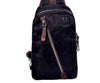 Black waxed canvas sling bag