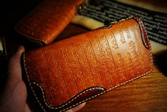 Handmade Leather Mens Tibetan Chain Biker Wallet Cool Leather Wallet Long Clutch Wallets for Men