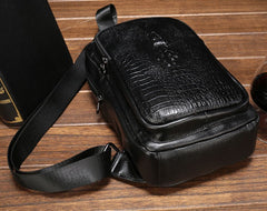 Cool Leather Mens Sling Bag Sling Shoulder Bag Sling Backpacks Chest Bag for men - iwalletsmen