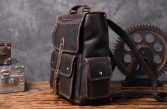 Handmade Leather Mens Cool Backpack Messenger Bag Briefcase Work Bag Business Bag for men