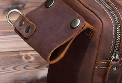 HANDMADE LEATHER MENS WAIST BAG HIP PACK BELT BAG FANNY PACK BUMBAG FOR MEN - iwalletsmen