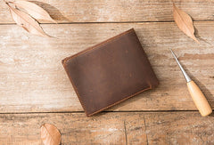 Vintage Leather Mens Small Wallets Bifold Slim billfold Wallet for Men - iwalletsmen