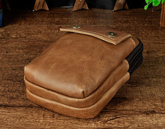 Leather Mens WAIST POUCH with Belt Loop Cell Phone Holster Belt Pouch for Men - iwalletsmen