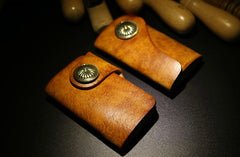 Handmade Leather Mens Cool Key Wallet Car Key Holder Car Key Case for Camel Men - iwalletsmen