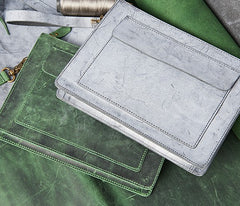 Cool Leather Large Mens Wristlet Bag Vintage Clutch Zipper Bag for Men - iwalletsmen