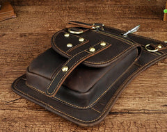Cool Leather Utility Drop Leg Bag Belt Pouch Mens Waist Bag Shoulder Bag for Men - iwalletsmen