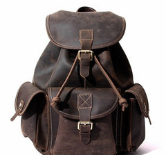 Cool Leather Mens Backpacks Travel Backpack Leather School Backpack for Men - iwalletsmen
