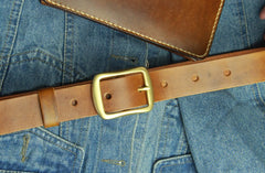 Handmade Vintage Leather Mens Belt Leather Belt for Men - iwalletsmen