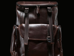 Genuine Leather Mens Cool Backpack Sling Bag Large Travel Bag Hiking Bag for Men