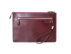 Cool Handmade Leather Mens Wristlet Bag Clutch Zipper Clutch for Men - iwalletsmen